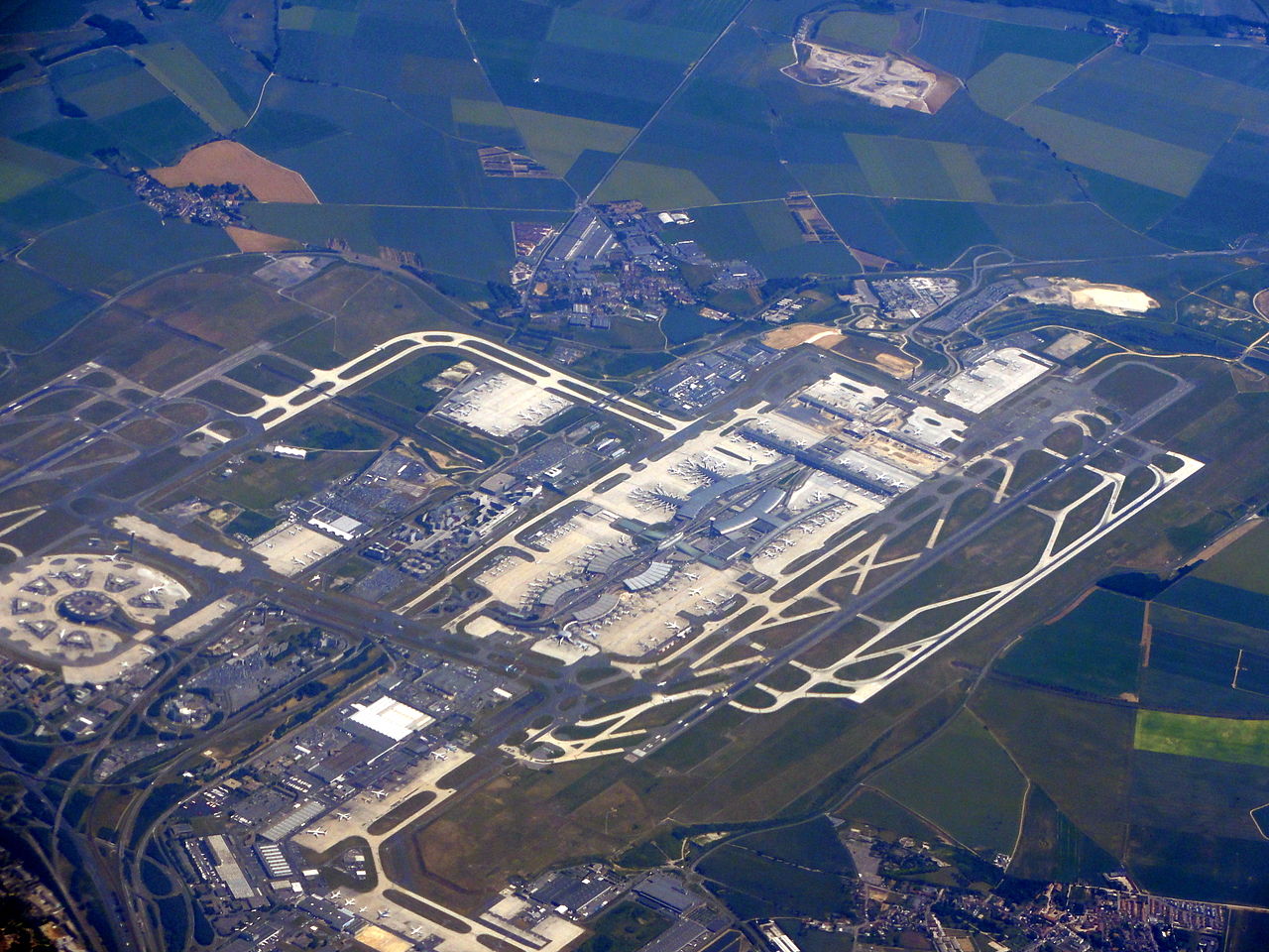 Vue aérienne de l'aéroport Paris Charles de Gaulle
