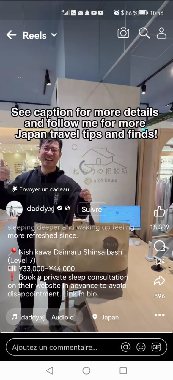 Magasin Nishikawa Osaka literie premium